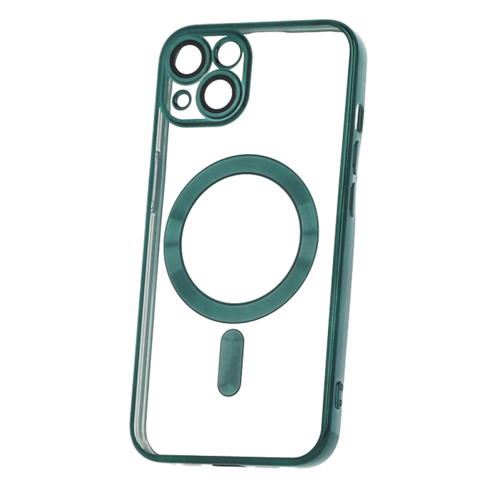 Husa Magsafe Chrome iPhone 15 Plus green, sticla camera inclusa [3]
