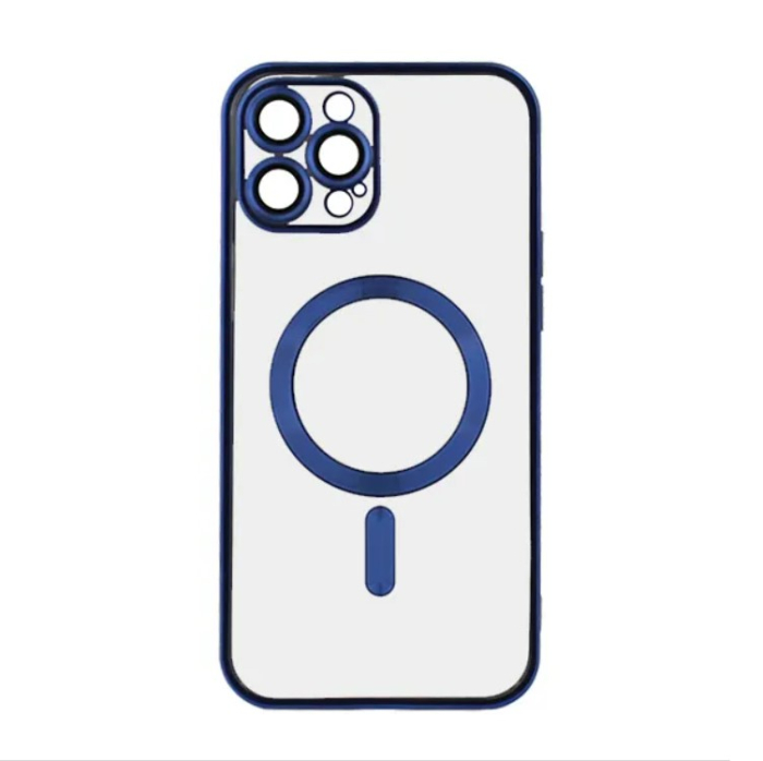 Husa MagSafe Chrome iPhone 15 Pro blue, sticla la camera [3]