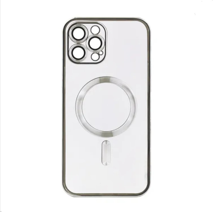 Husa MagSafe Chrome iPhone 15 Pro max silver, sticla la camera [1]
