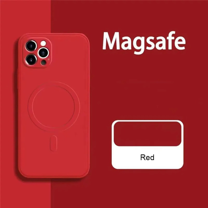 Husa Magsafe iPhone 14 Pro Max, silicon cu interior soft, rosu [1]