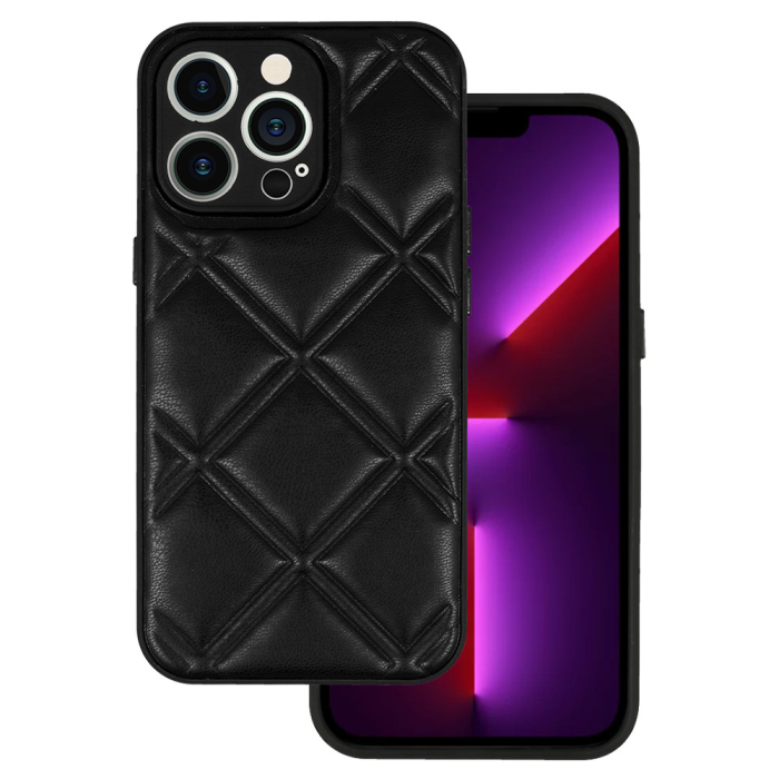 Husa piele 3D pentru Samsung Galaxy A13 5G/A04S model romburi negru [1]
