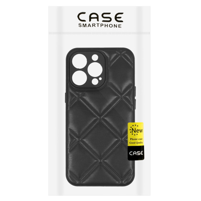 Husa piele 3D pentru Samsung Galaxy A23 4G/5G model romburi negru [5]