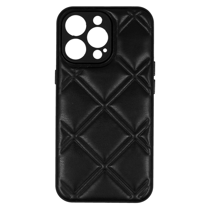 Husa piele 3D pentru Samsung Galaxy A23 4G/5G model romburi negru [3]