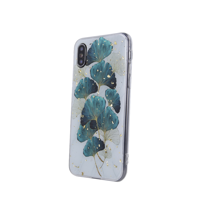Husa Samsung A12 frunze verzi, model Glam, spate dur, margine silicon [1]