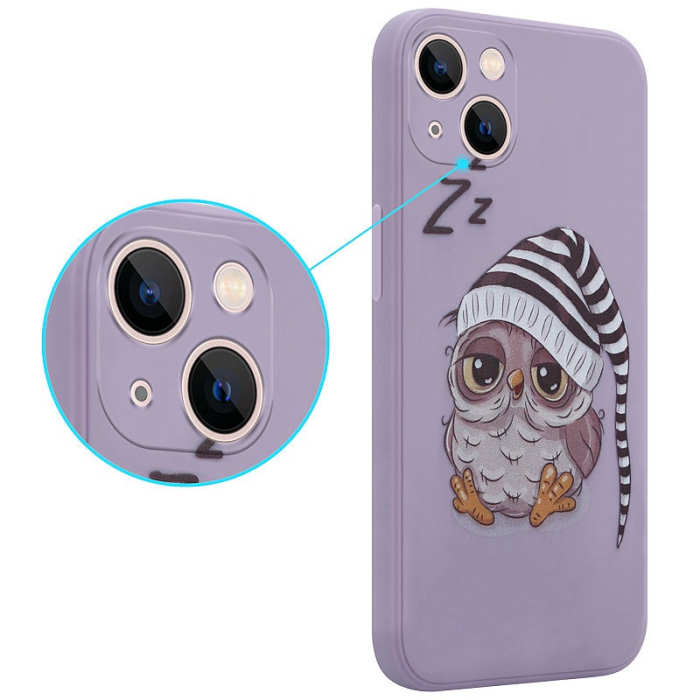 Husa Samsung A22 5G, violet, bufnita somnoroasa, interior catifea [2]