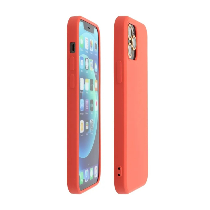 Husa Samsung A53 5G coral,cu interior catifea, din silicon [3]