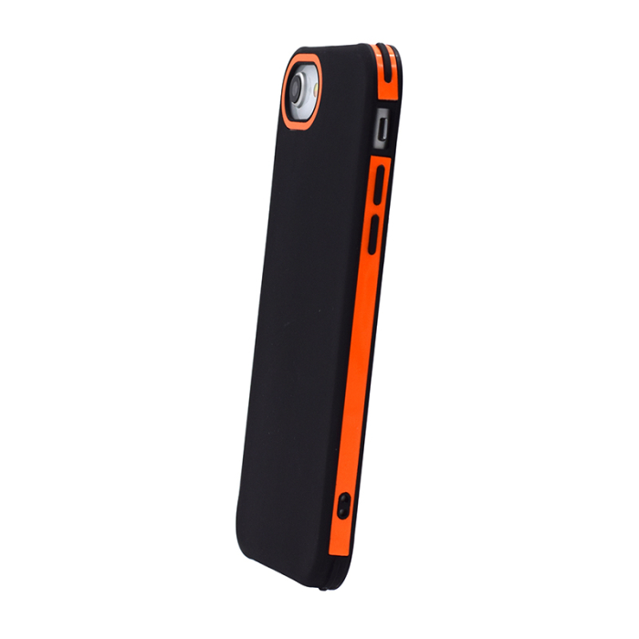 Husa Samsung A71 portocalie, Vivid, silicon negru [2]