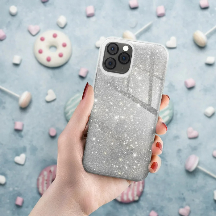 Husa sclipici 3 in 1 Motorola Moto E22 / E22i argintiu [3]
