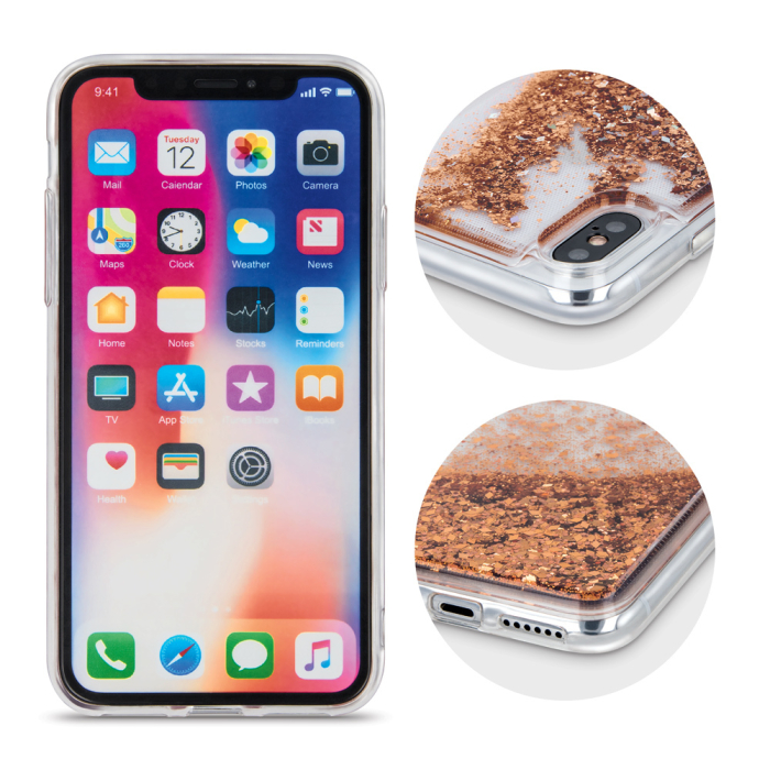 Husa sclipici lichid iPhone X/XS (5,8) gold [4]