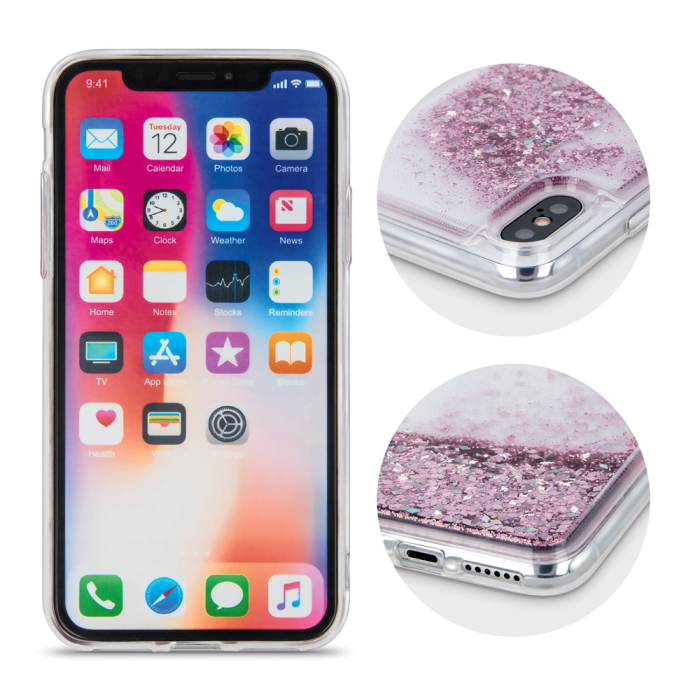 Husa sclipici lichid iPhone XR (6,1) pink [4]