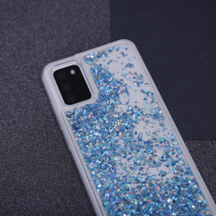 Husa sclipici lichid pentru Samsung A13 4G albastru [7]