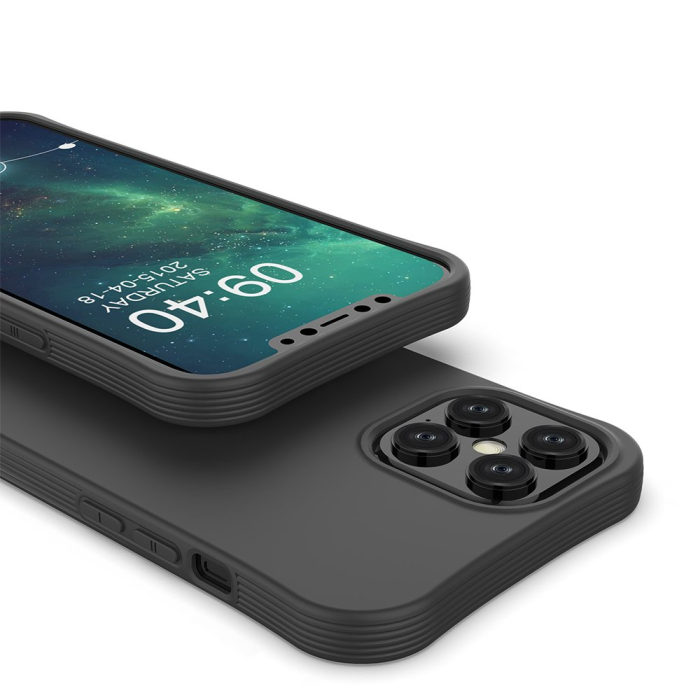 Husa silicon colorat antisoc pentru iPhone 12 Pro Max portocaliu [2]