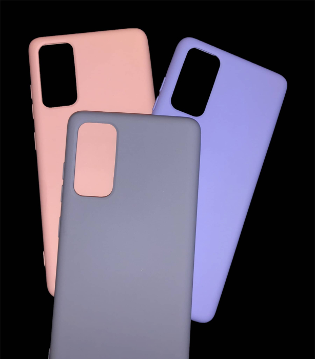 Husa silicon interior catifea Samsung S20 FE pink,cu interior catifea, din silicon [3]