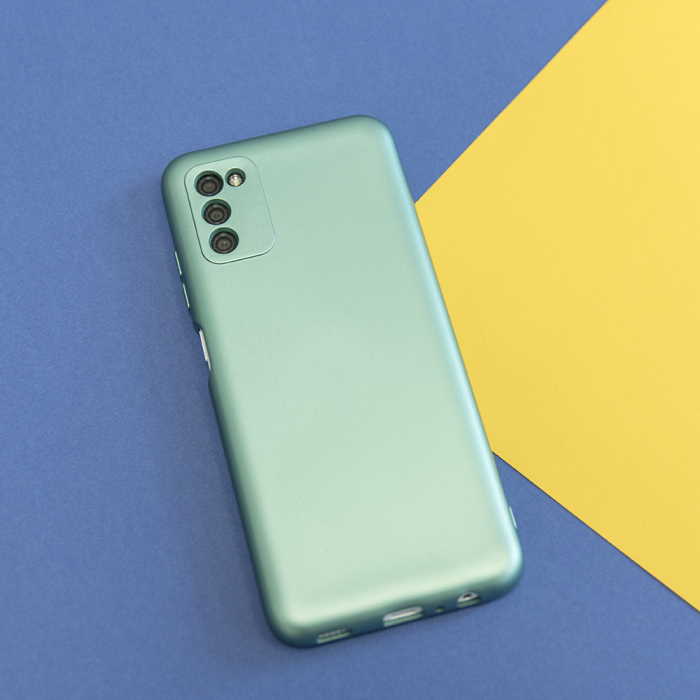 Husa silicon metalizat si interior catifea, Metallic Samsung A15 4G / A15 5G verde [3]