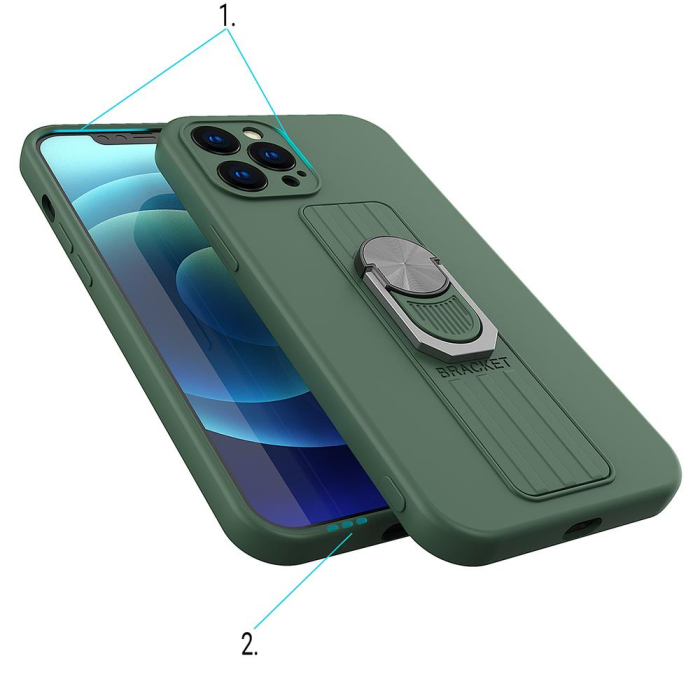 Husa silicon Ring Samsung Galaxy A22 5G verde [3]
