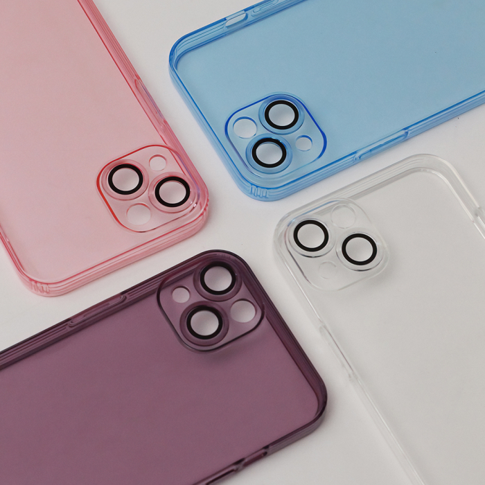 Husa Slim Color iPhone X / XS roz, sticla camera inclusa [7]