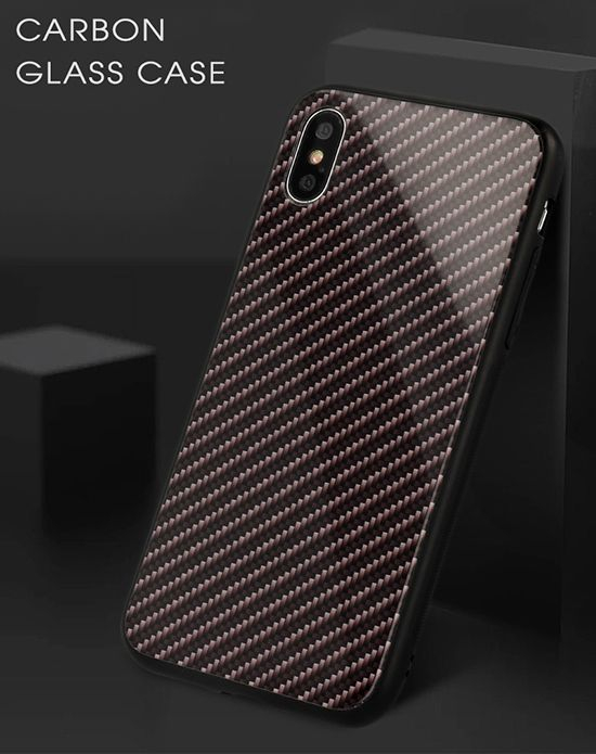Husa spate sticla Carbon Samsung Galaxy J6 Plus  Dark grey [3]