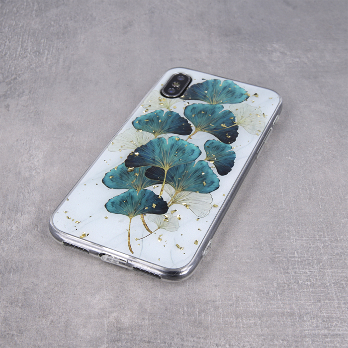 Husa Xiaomi Poco M3 frunze verzi, model Glam, spate dur, margine silicon [4]
