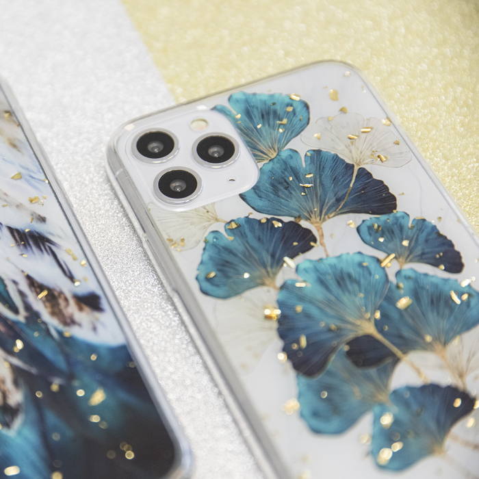 Husa Xiaomi Poco M3 frunze verzi, model Glam, spate dur, margine silicon [5]