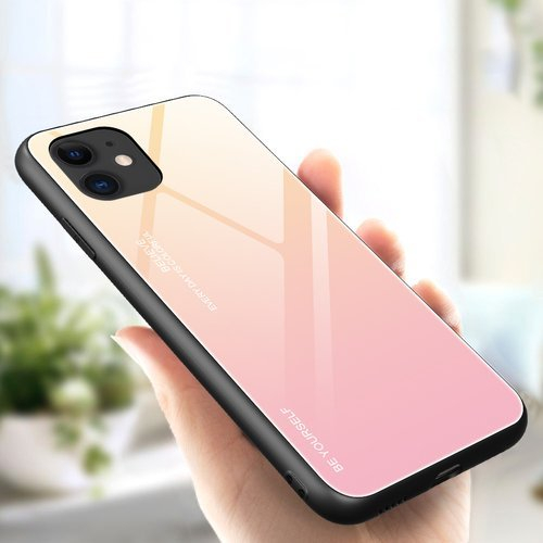 Husa Xiaomi Redmi 9C roz, spate sticla, degrade [2]