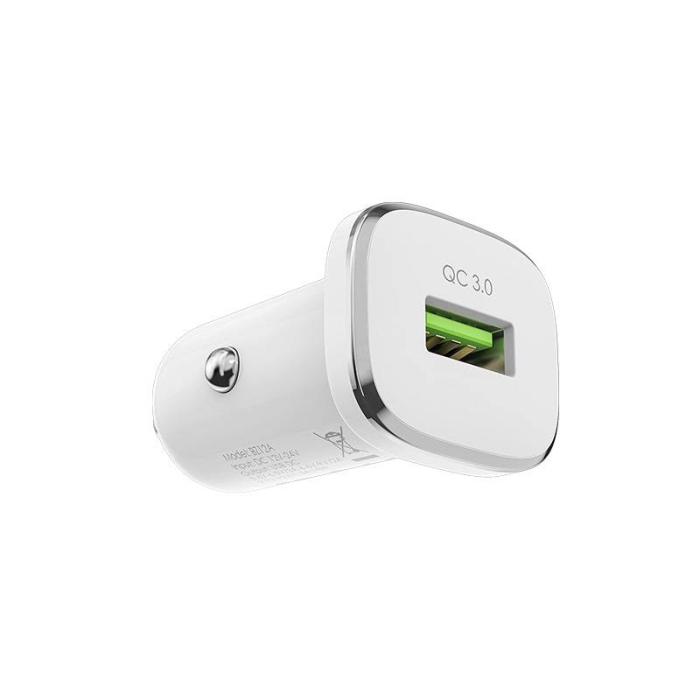 Incarcator auto Borofone BZ12A, 1xUSB, QC 3.0, alb [2]