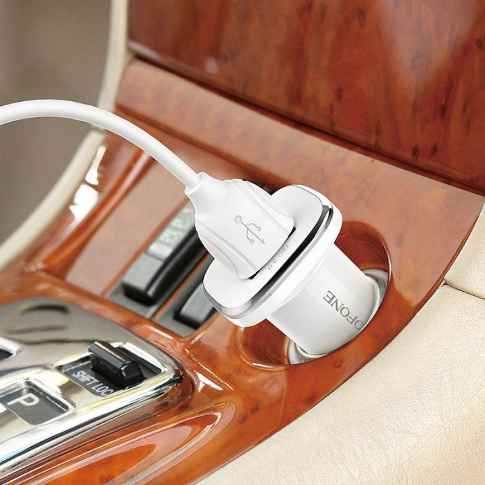 Incarcator auto Borofone BZ12A, 1xUSB, QC 3.0, alb [6]