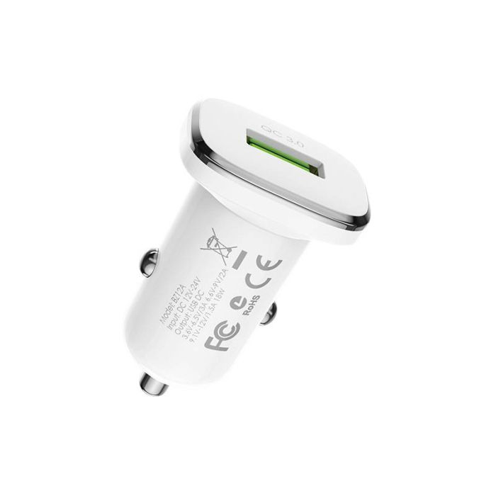 Incarcator auto Borofone BZ12A, 1xUSB, QC 3.0, alb [3]