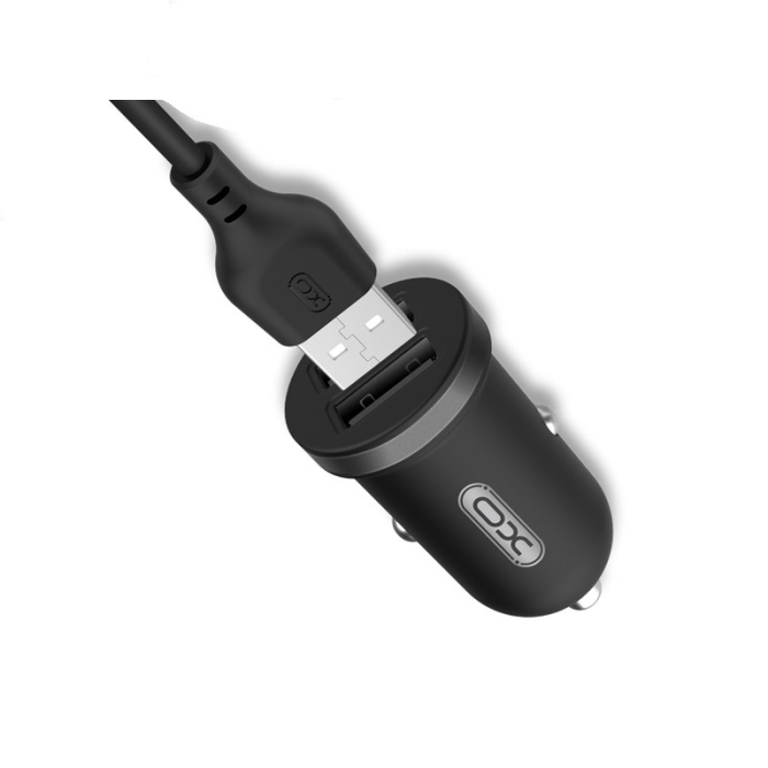 Incarcator auto XO TZ08 2.1A 2x USB, negru + cablu lightning [2]