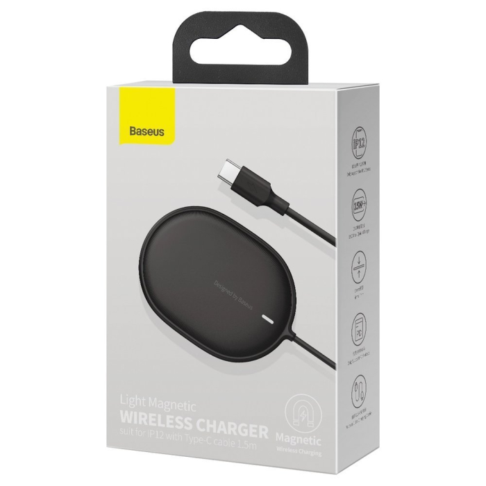 Incarcator magnetic wireless Qi 15 W (compatibil MagSafe) negru (WXQJ-01) [3]