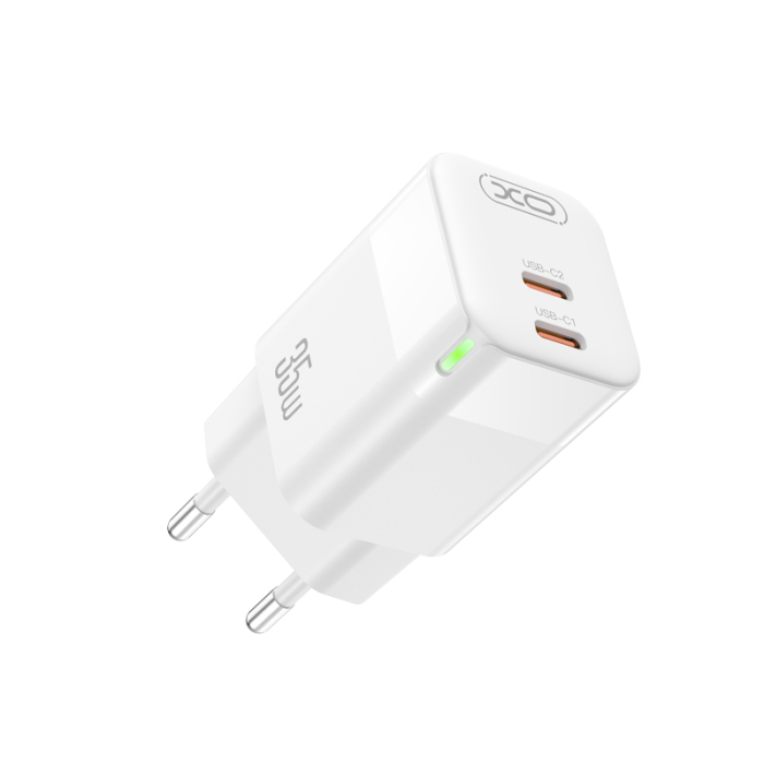Incarcator XO CE07 PD 35W 2x USB-C white [1]