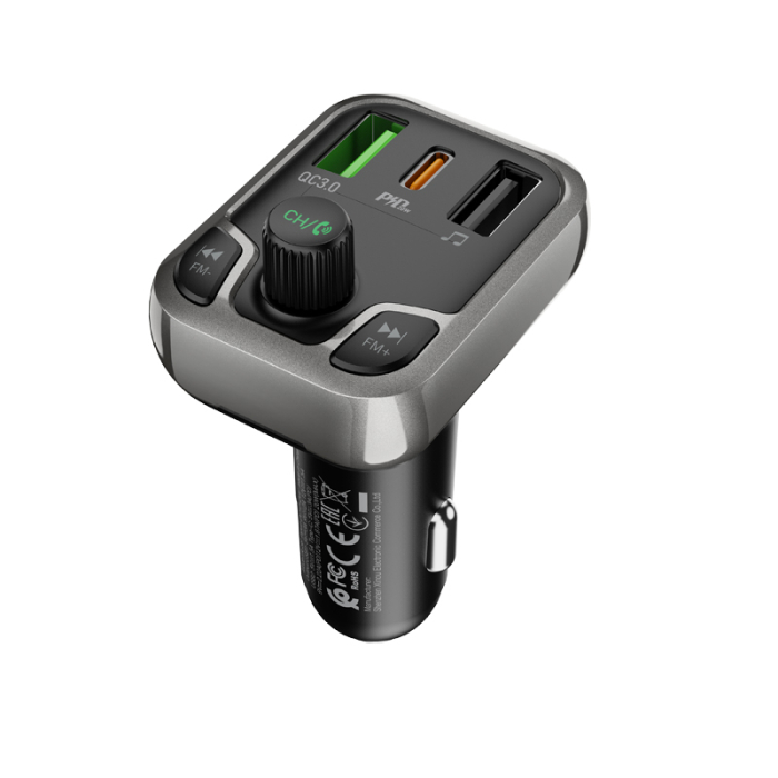 Modulator FM Bluetooth Borofone BC38 Flash Energy, 2 X USB (QC 3.0) + 1 X USB Type-C (PD) + slot micro SD, buton apel, negru [7]