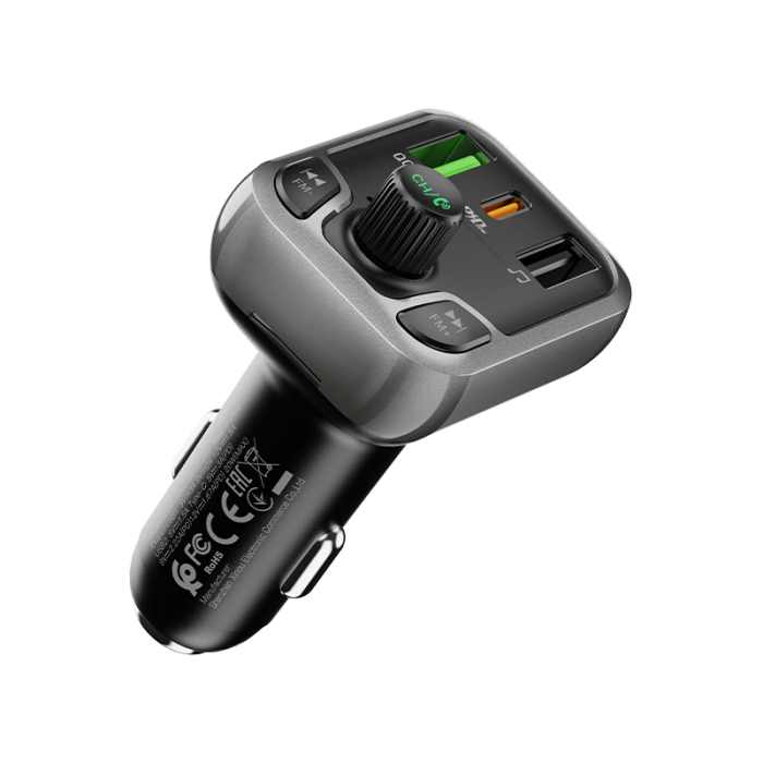 Modulator FM Bluetooth Borofone BC38 Flash Energy, 2 X USB (QC 3.0) + 1 X USB Type-C (PD) + slot micro SD, buton apel, negru [5]