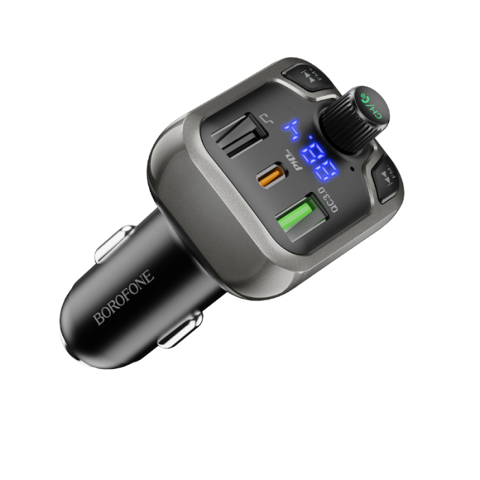 Modulator FM Bluetooth Borofone BC38 Flash Energy, 2 X USB (QC 3.0) + 1 X USB Type-C (PD) + slot micro SD, buton apel, negru [3]