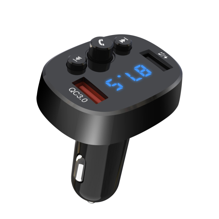Modulator FM XO BCC03 Bluetooth MP3 cu incarcator auto 18W negru [2]