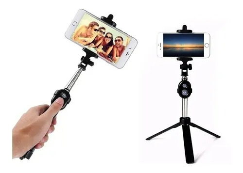 Selfie stick + tripod cu telecomanda bluetooth, negru [4]