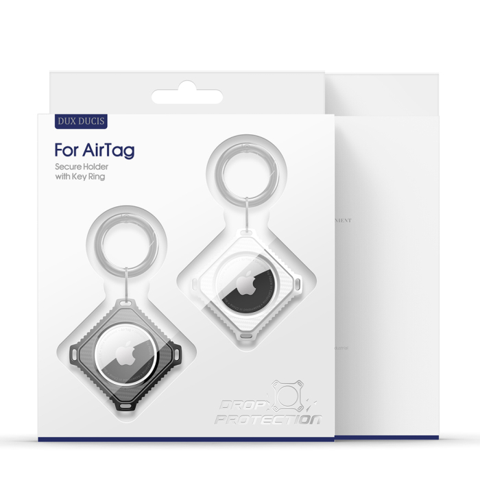 Set 2 huse flexibile pentru Apple AirTag, Dux Ducis, alb/negru [4]