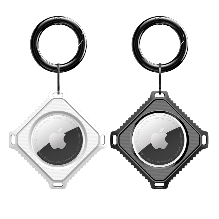 Set 2 huse flexibile pentru Apple AirTag, Dux Ducis, alb/negru [2]