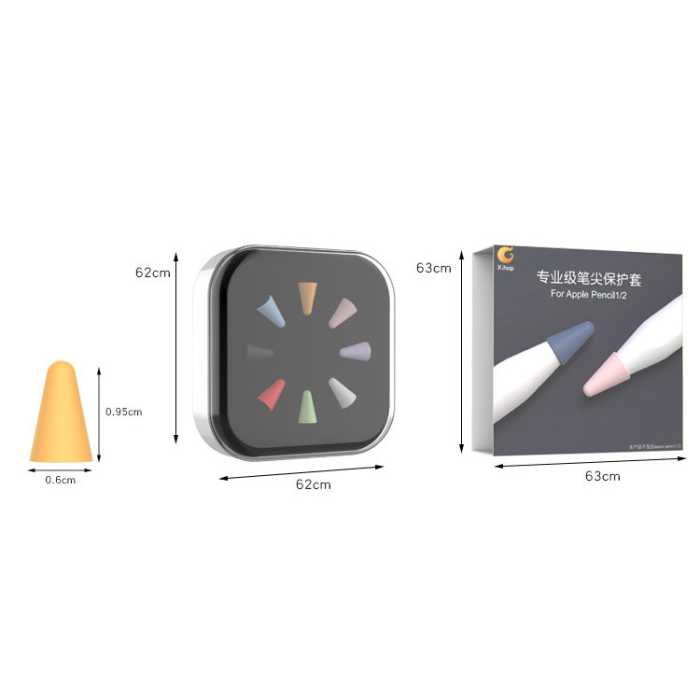 Set 8 varfuri de protectie din silicon pentru Apple Pencil 2/1, alb [8]