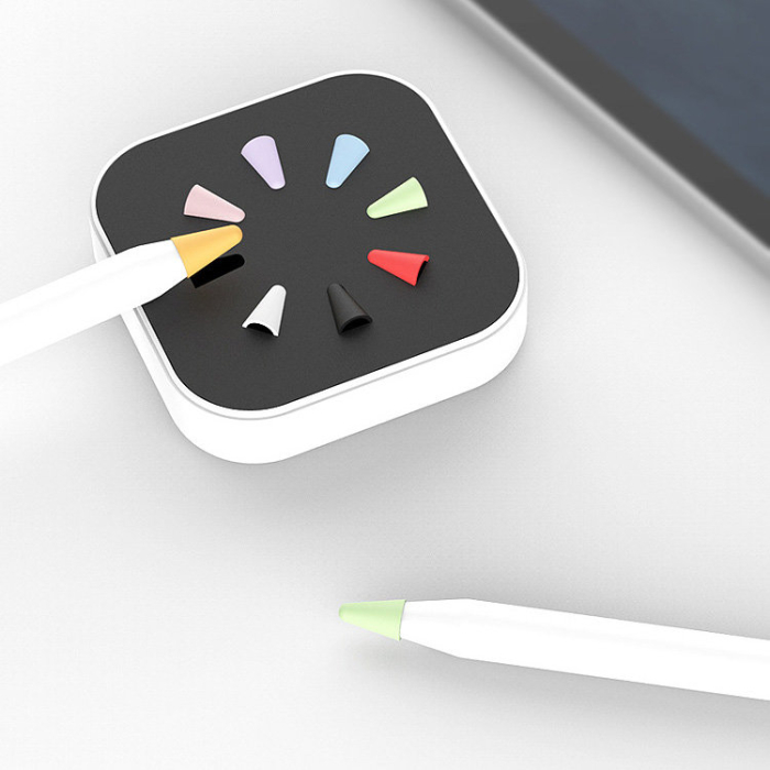 Set 8 varfuri de protectie din silicon pentru Apple Pencil 2/1, alb [3]