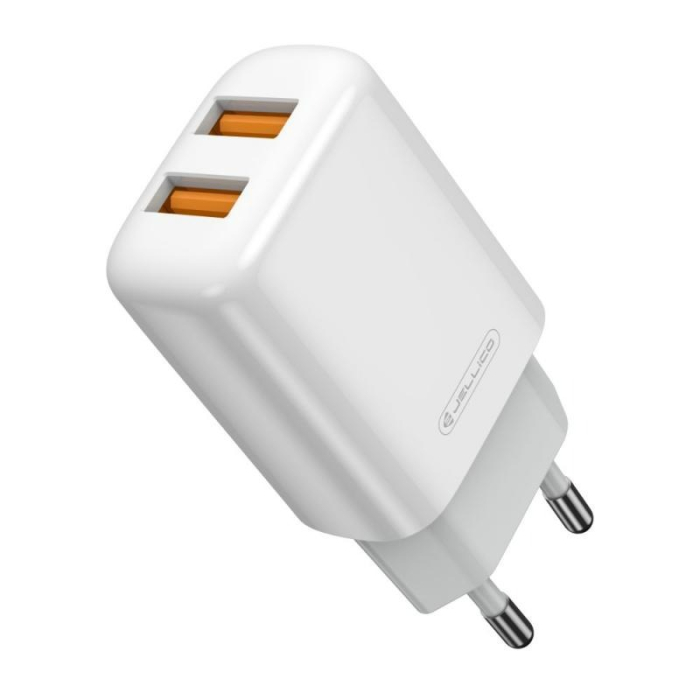 Set adaptor priza JELLICO EU02, 2.4A, 2 x USB + cablu micro USB, alb [3]
