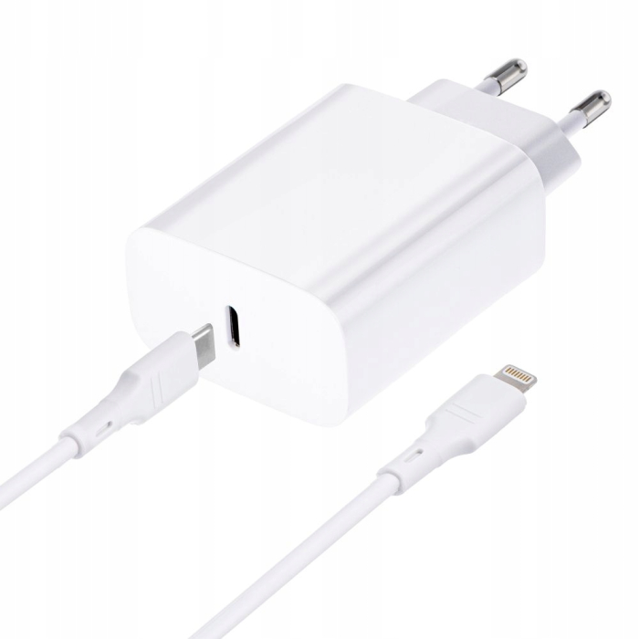 Set incarcator 20W PD + cablu USB-C la lightning Jellico AK180,  alb [1]