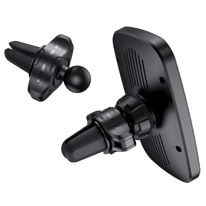 Suport auto - cu prindere pe parbriz sau grila - Borofone BH35 cu incarcare wireless, negru [6]