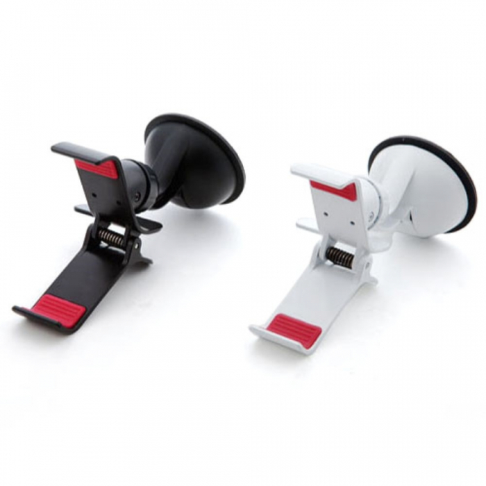 Suport auto cu ventuza, prindere cleste, negru [1]