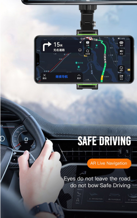 Suport auto prindere oglinda XO C107 negru universal [6]