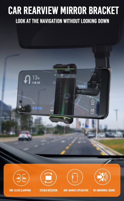 Suport auto prindere oglinda XO C107 negru universal [7]