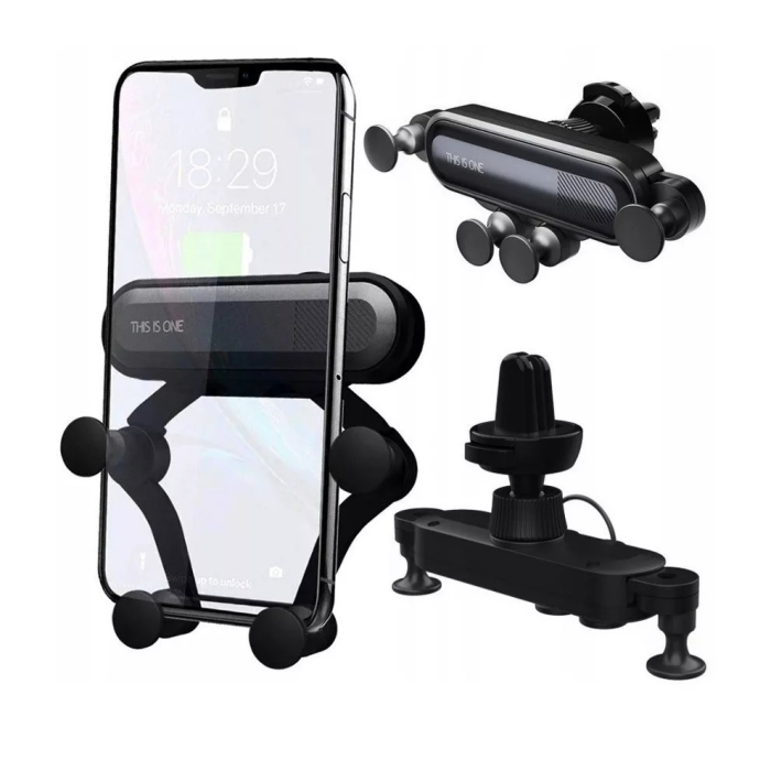 Suport universal pentru telefon, gravity, negru [2]