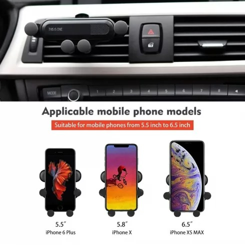 Suport universal pentru telefon, gravity, negru [4]