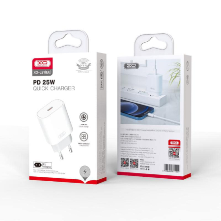 Adaptor priza PD 25W 1x USB-C white, XO L91 [2]