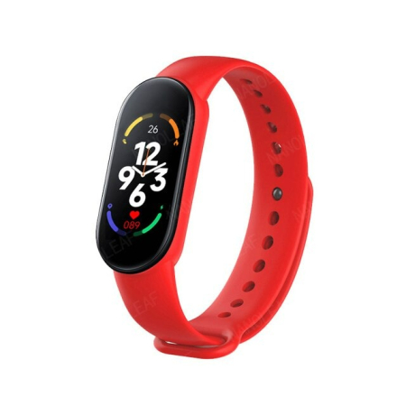 Altele - Bratara fitness M7, ecran color HD, bluetooth, monitorizare somn/ritm cardiac/saturatie oxigen/tensiune arteriala, curea rosie