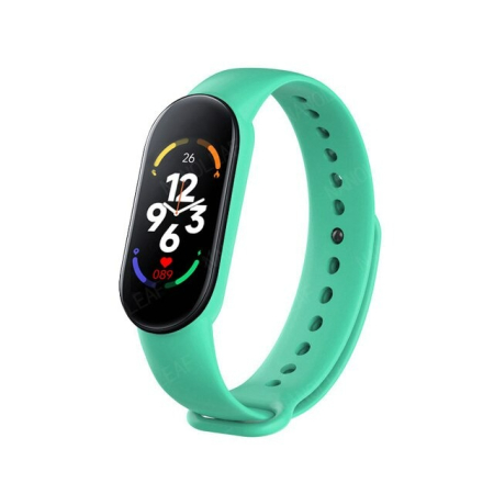 Altele - Bratara fitness M7, ecran color HD, bluetooth, monitorizare somn/ritm cardiac/saturatie oxigen/tensiune arteriala, curea verde turcoaz